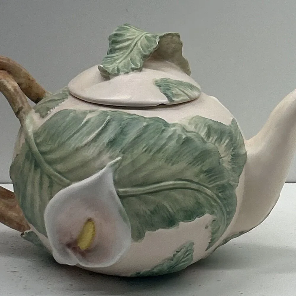 Fritz & Floyd Calla Lily 1987 Tea Pot Decorative‎ Collectible Hand Painted Japan